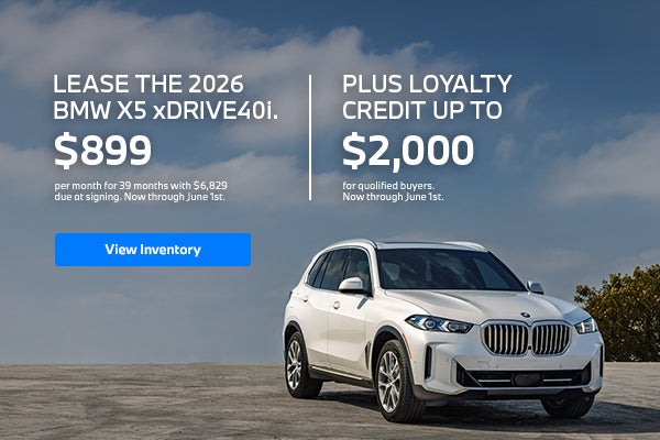 2026 X5 lease starting at $899 per month for 39 months
