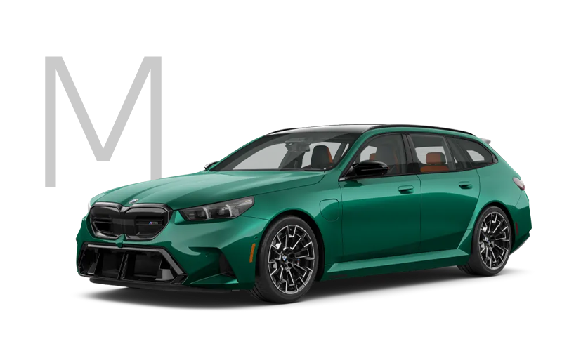 The new BMW M5 Touring in green with M logo. | BMW of Devon in Devon PA