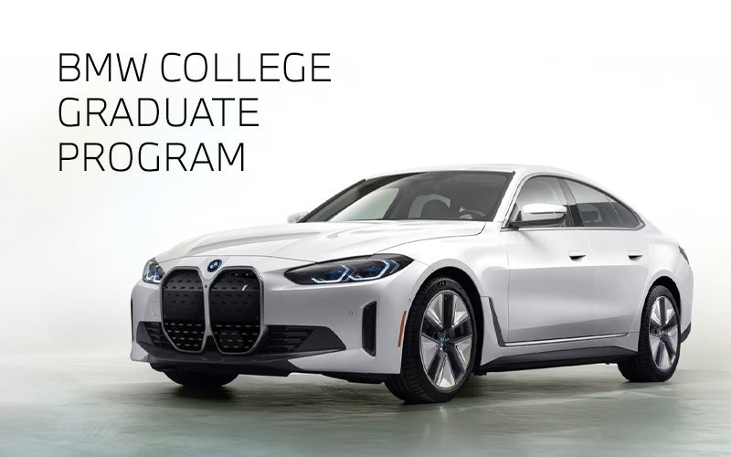 White BMW i4 parked. BMW College Graduate Program. | BMW of Devon in Devon PA