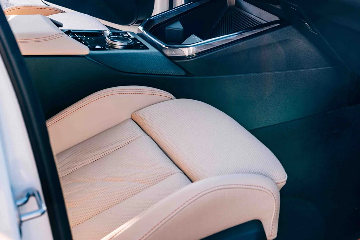 2026 BMW X3 Calm Beige Perforated and Quilted Veganza Seating.