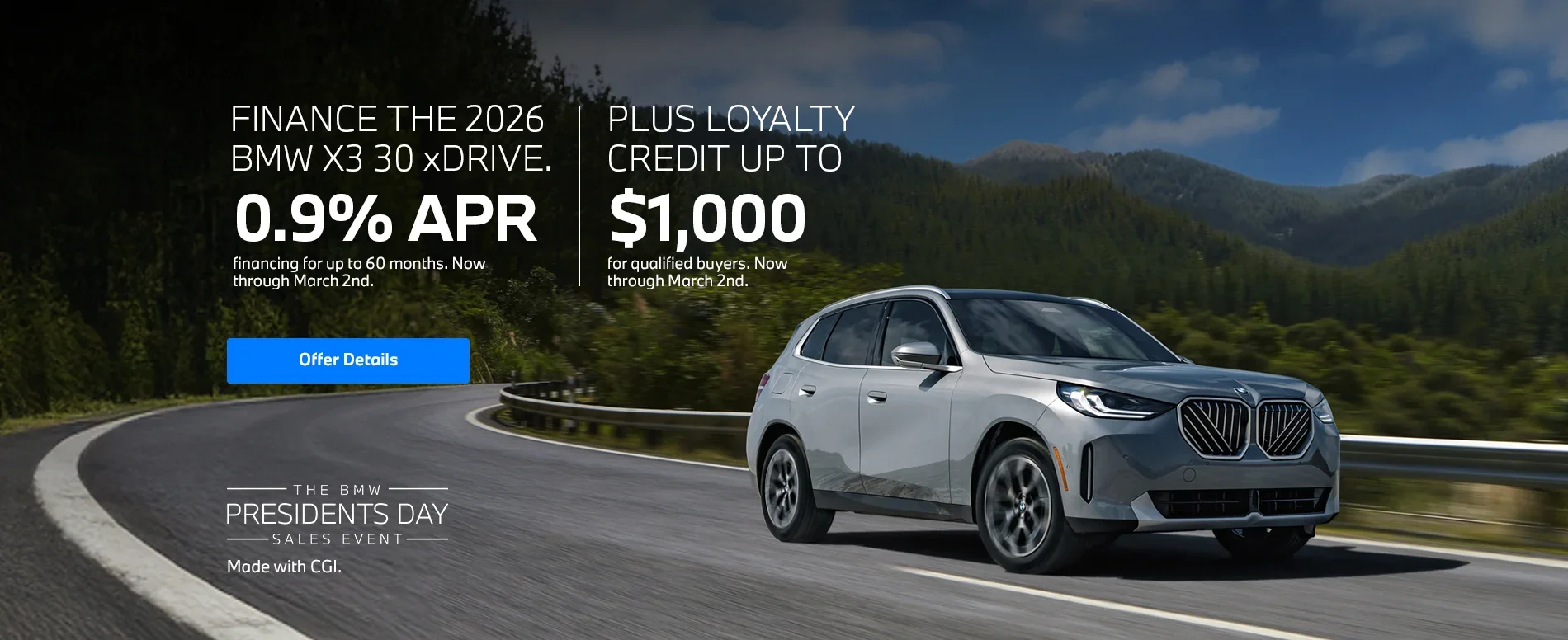 2026 BMW X3 Finance Offer