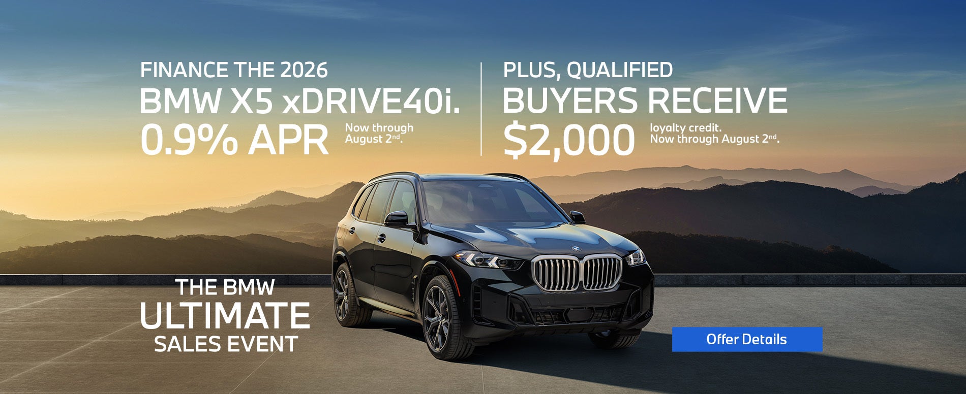 2026 BMW X5 Finance Offer