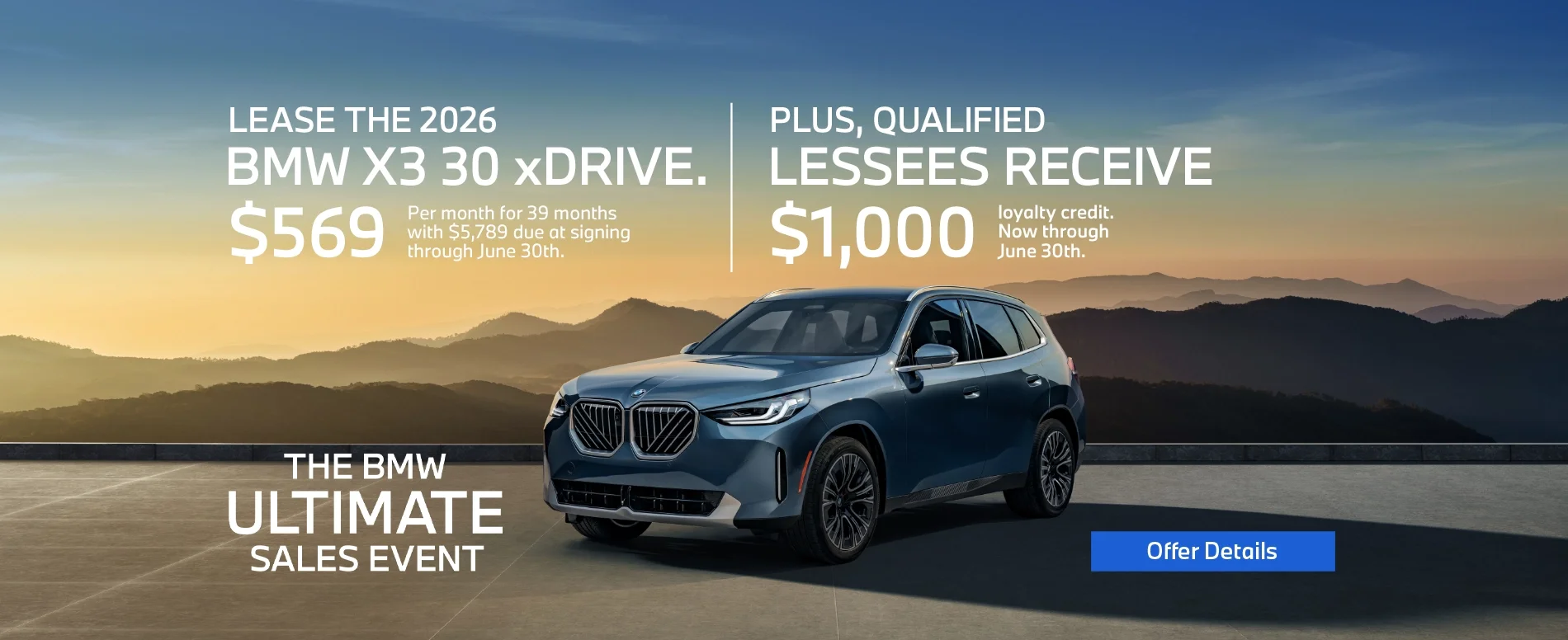 2026 BMW X3 Lease Offer