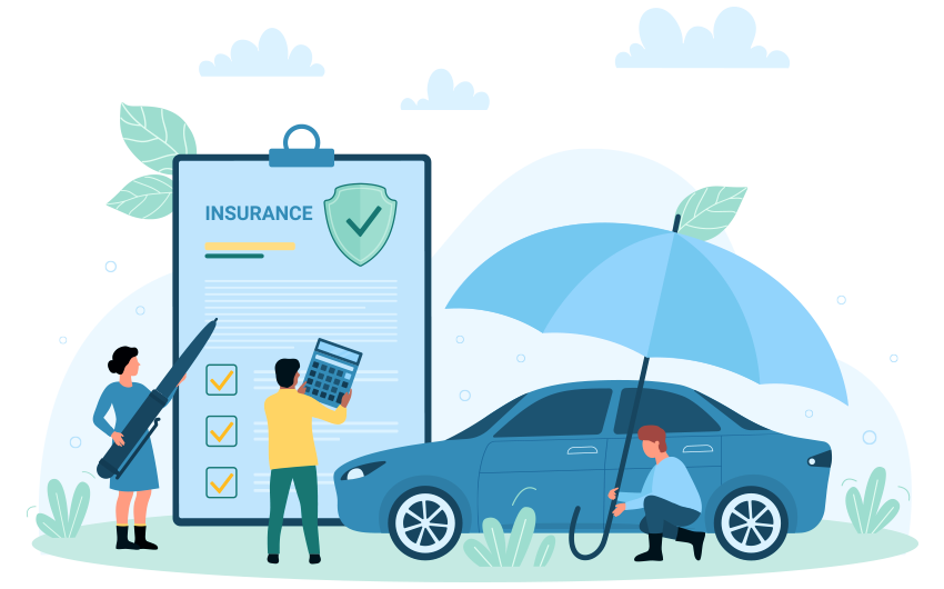 car and insurance illustration BMW of Devon in Devon PA